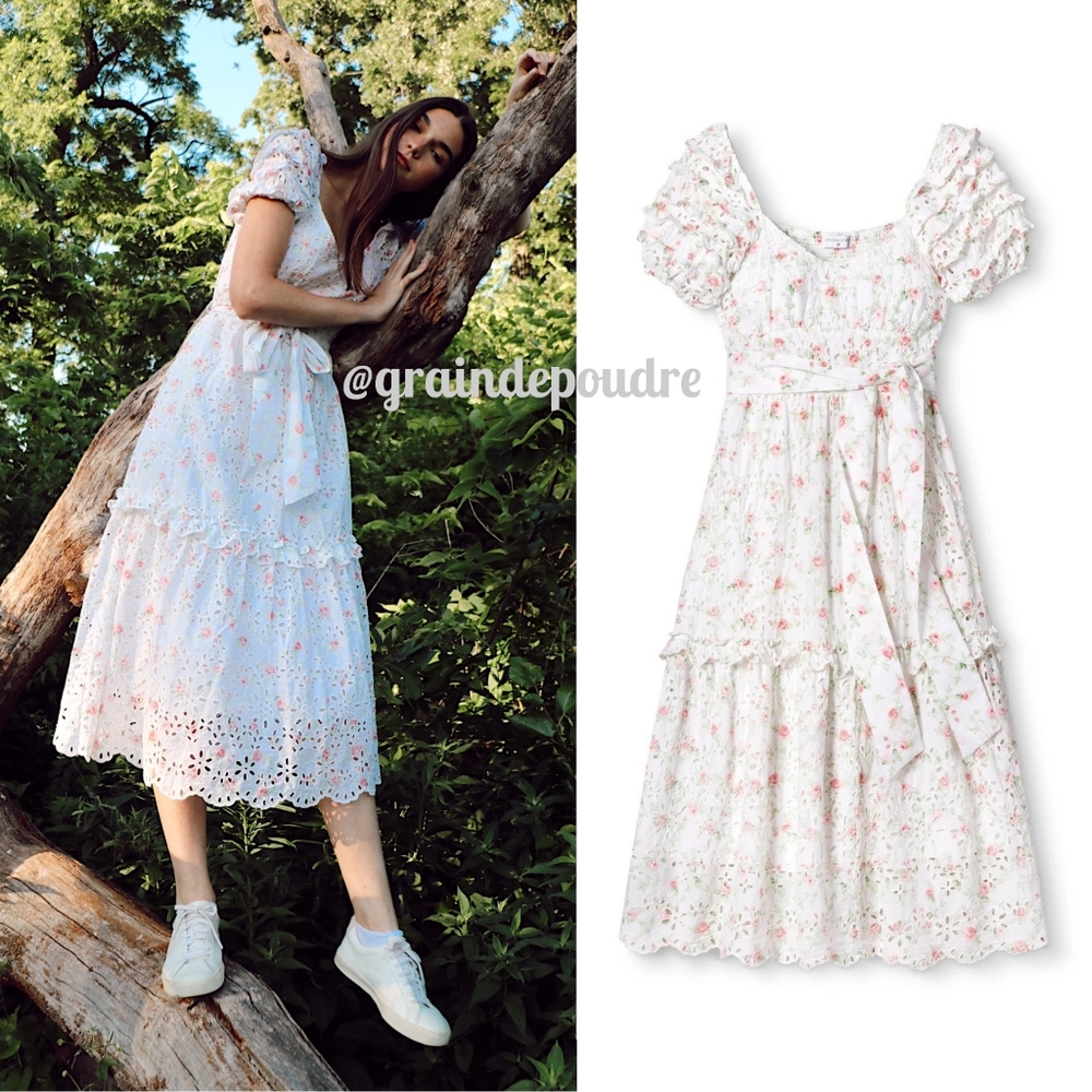LoveShackFancy Clementine Target Floral Eyelet Dress US 12